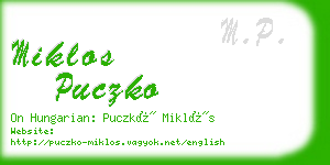 miklos puczko business card